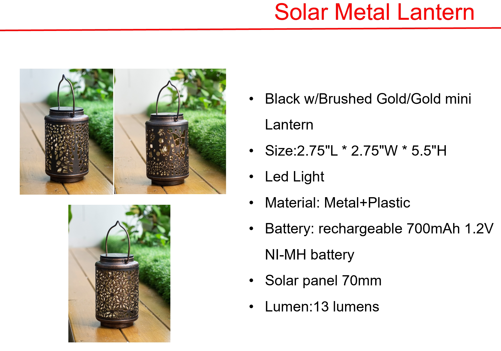 ソーラーLEDキャップポストライト&ミニランタンライト