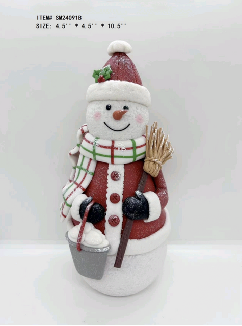 粘土生地の雪だるま / サンタクロース / ジンジャーブレッドマン / トナカイのグローブ ランタン - 2