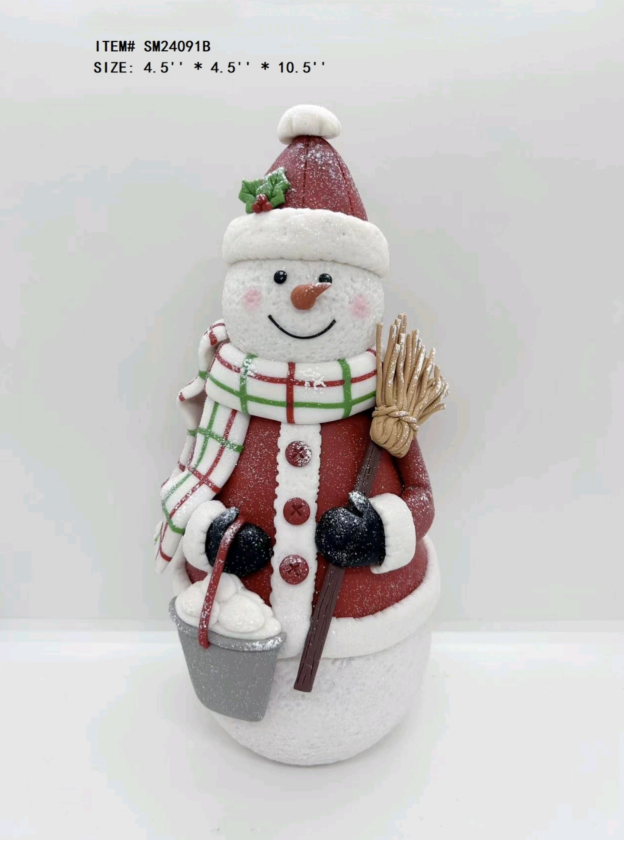 粘土生地の雪だるま / サンタクロース / ジンジャーブレッドマン / トナカイのグローブ ランタン - 2