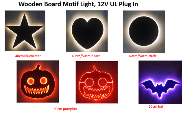 木製サークル/スター/クリスマスツリー LEDライト付き