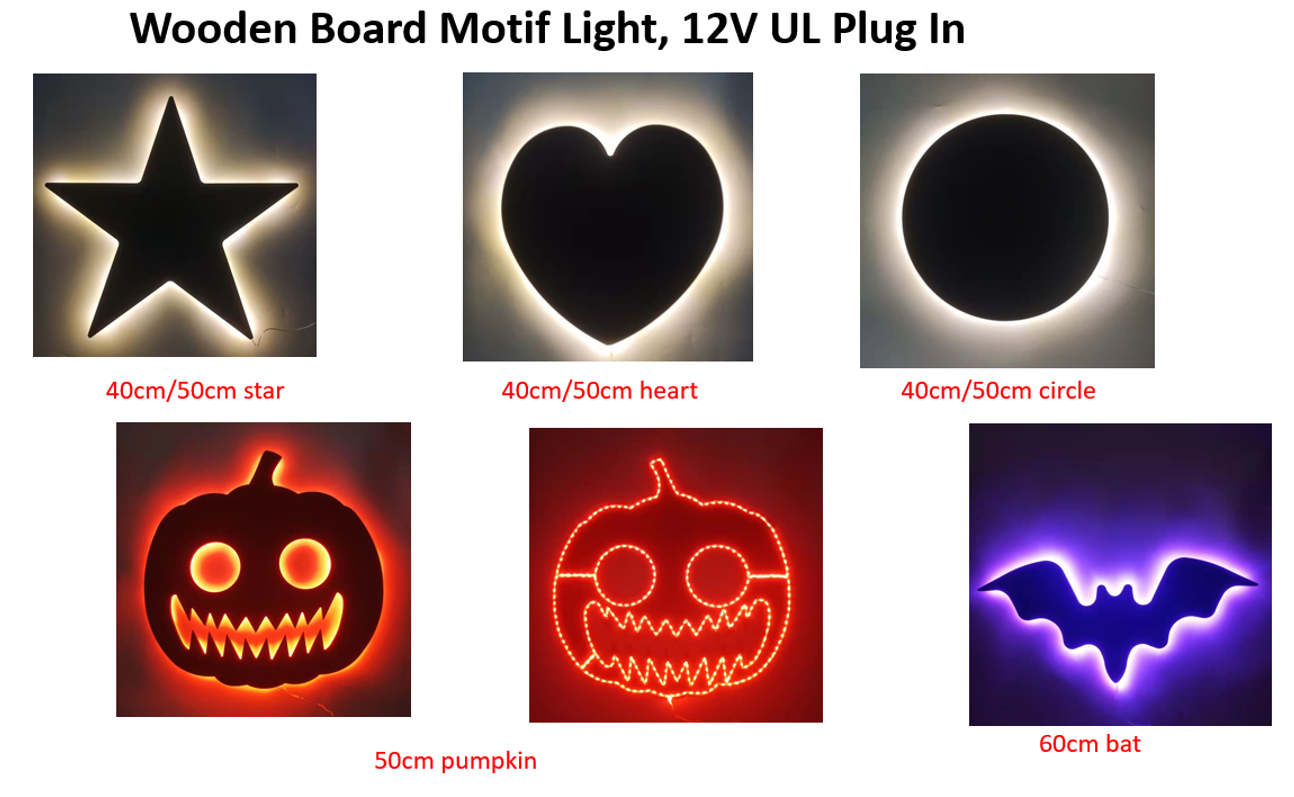 木製サークル/スター/クリスマスツリー LEDライト付き