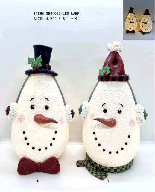 帽子ライトが付いた粘土生地の雪だるま - 7