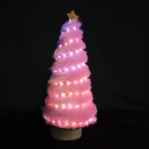 X'mas ピンクカラー ミニツリー 洗面器付き + キラキラトップスター - 49