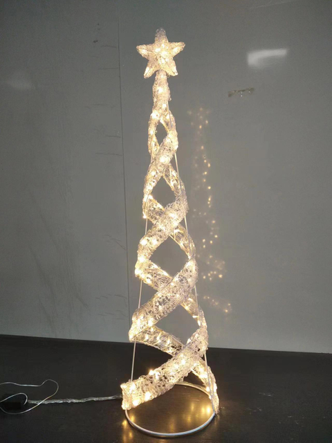 1.2mスパイラルタワー暖かい白い光;スパイラルツリーに沿ってライトが上に点滅します