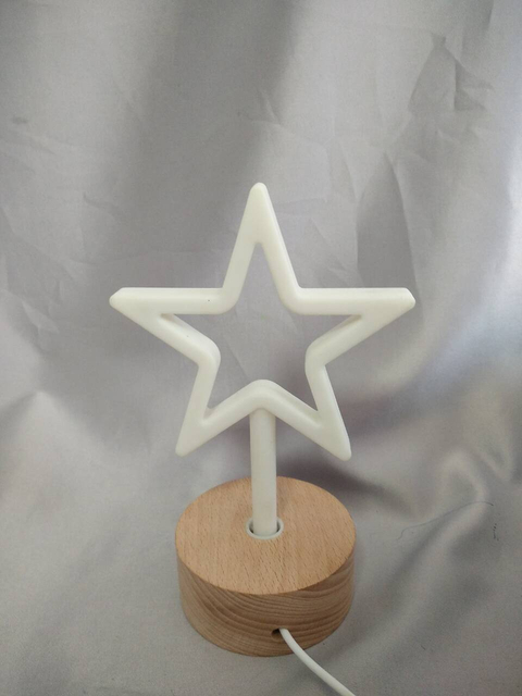 木製のベース五gram星ランプ