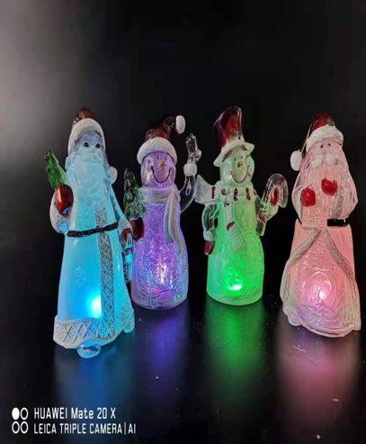 アクリル透明サンタと雪だるま