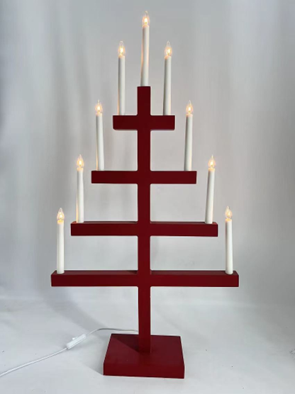 9個のLED木製キャンドルブリッジライト